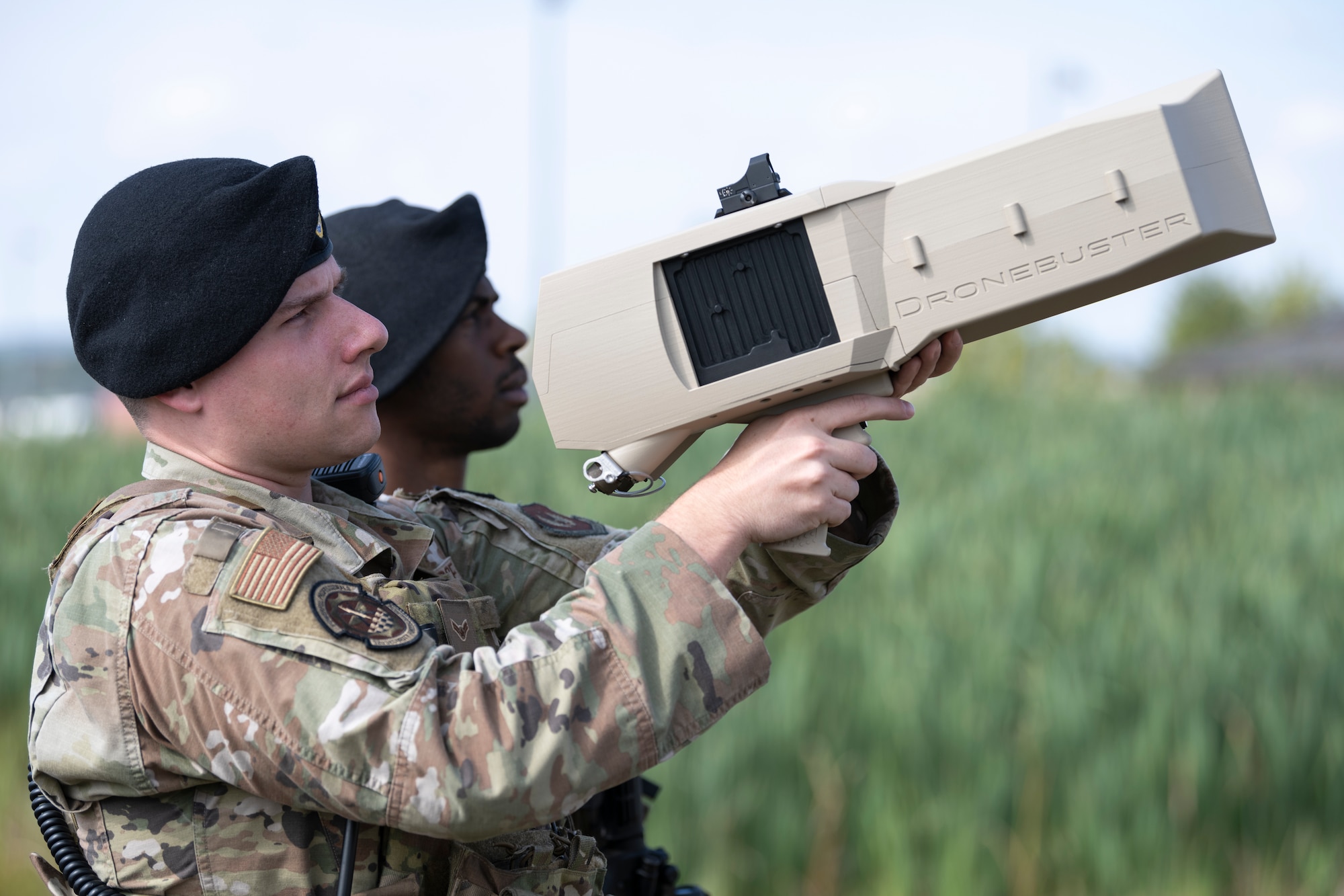 Security Forces demonstrate Dronebuster.
