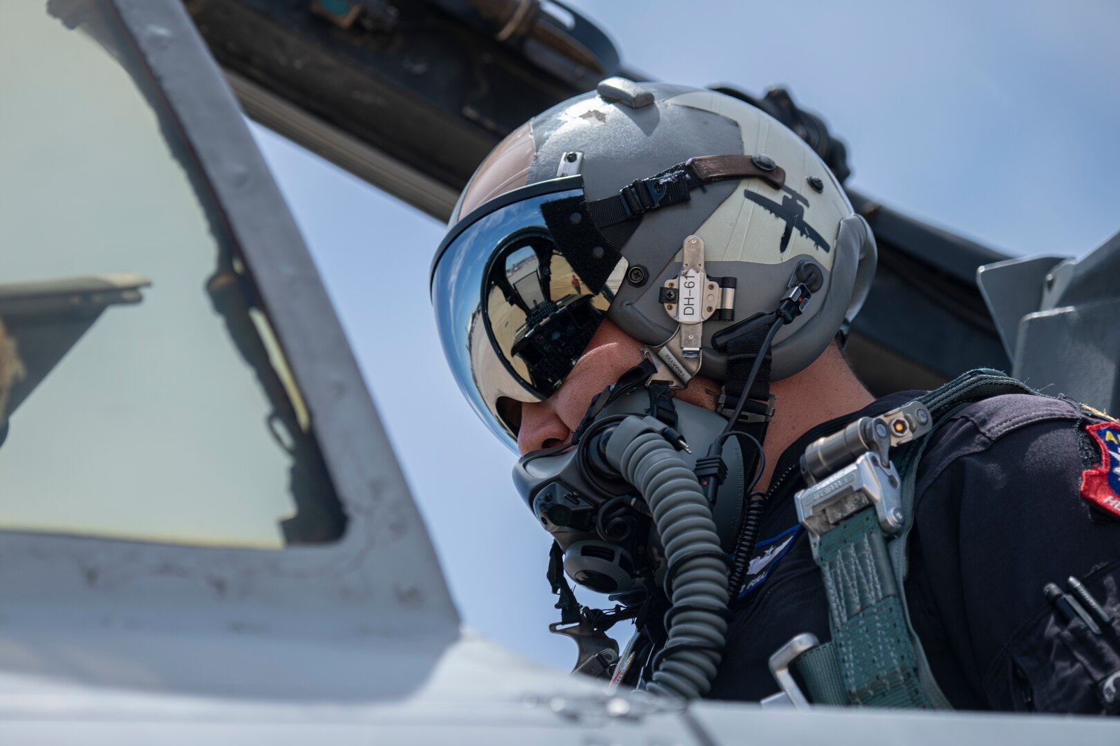 U.S. Air Force Maj. Haden “Gator” Fullam, A-10C Thunderbolt II Demonstration Team pilot and commander, performs pre-flight inspections at Holloman Air Force Base, New Mexico