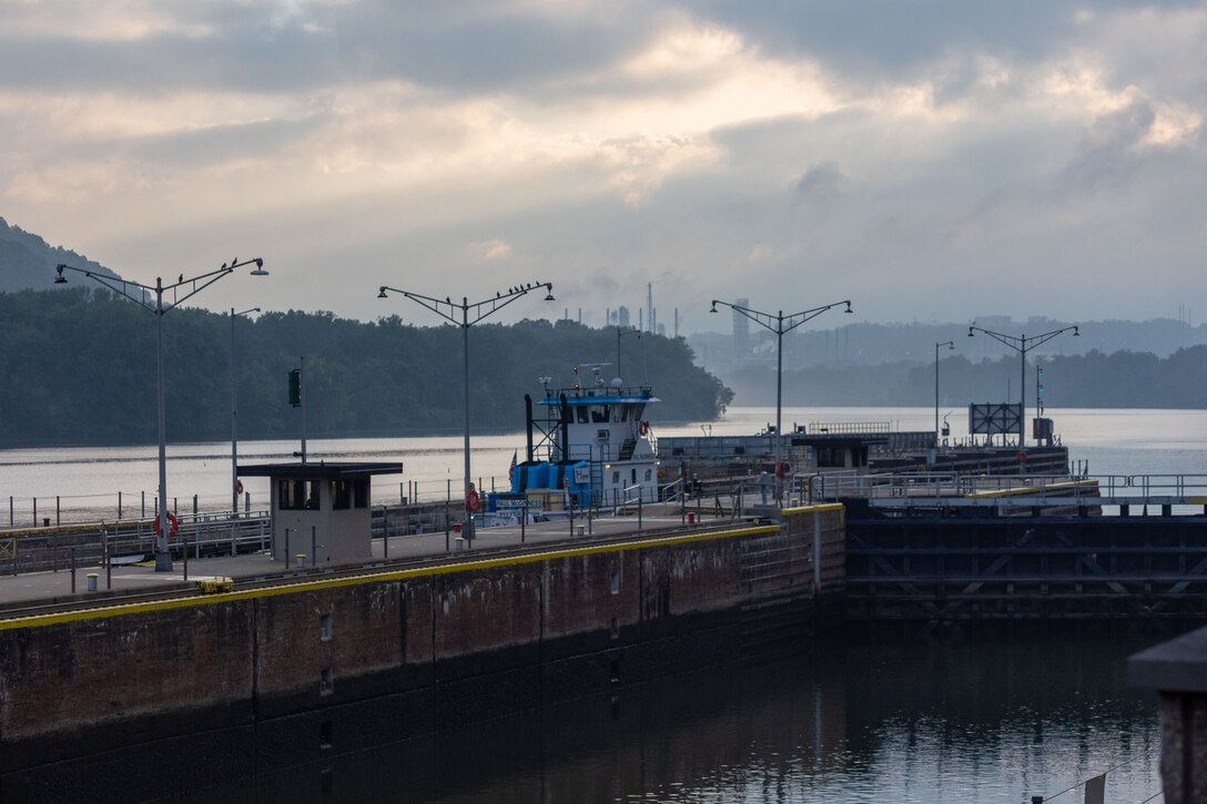 Government officials and river stakeholders visited the Montgomery Locks and Dam on the Ohio River in Monaca, Pennsylvania, Aug. 18. The visit intended to provide the group with a tour of the facility and promote discussion of the $857 million funding the U.S. Army Corps of Engineers Pittsburgh District received as part of the Bipartisan Infrastructure Law. The Upper Ohio Navigation project is part of the National Economic Development plan for improving the Upper Ohio River Navigation. The Emsworth and Dashields locks and dams, two other vital locks and dams on the Ohio River, will also receive money for improvements from the BIL.