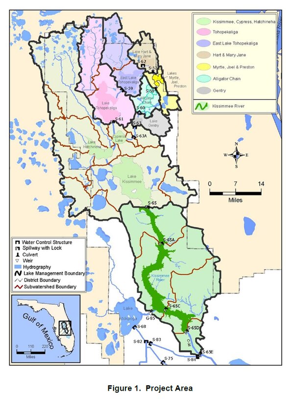 Project Area Map for Increment 1 Deviation from Lake Kissimmee, Cypress and Hatchineha for the Interim Regulation Schedule