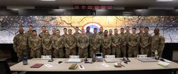 commanding general and command sergeant major with group of second lieutenants