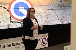 civilian employee speaks at 1st TSC