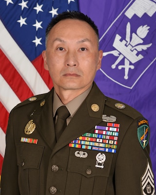 Command Sergeant Major Clifford Lo is the senior enlisted NCO at the 353rd Civil Affairs Command.