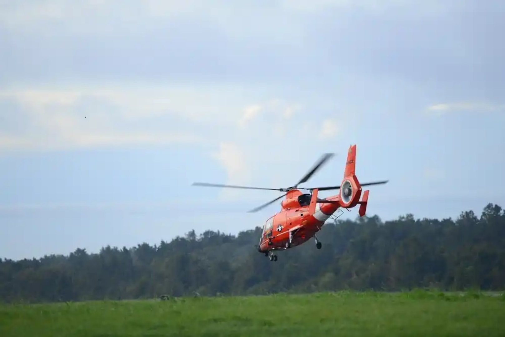 The Coast Guard launched assets in response to Hurricane Nate in New Orleans, October 8, 2017. Coast Guard Air Station New Orleans MH-65 Dolphin helicopter aircrews launched to complete Hurricane Nate damage assessment flights Sunday morning. (U.S. Coast Guard photo by Petty Officer 3rd Class Brandon Giles)