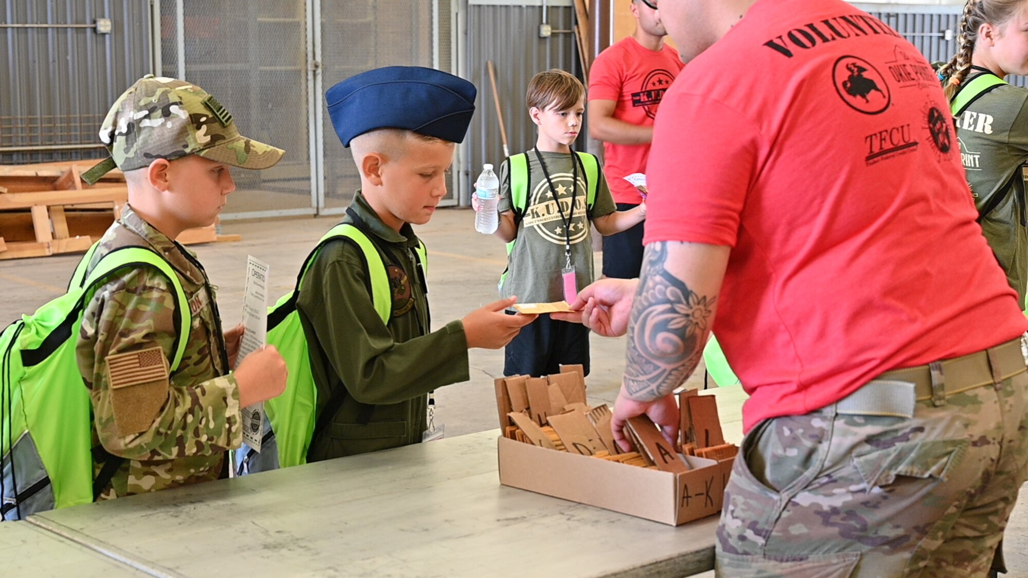 child receives an envelope