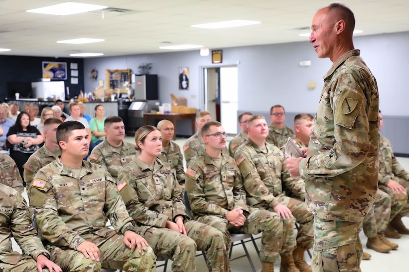 This detachment from the 438th MP Co. will be heading to Kosovo for a year-long mission to provide Military Police Liaison Officer Support to Operation Joint Guardian and will join up with their fellow 438th MP’s who are also deployed to Kosovo.
