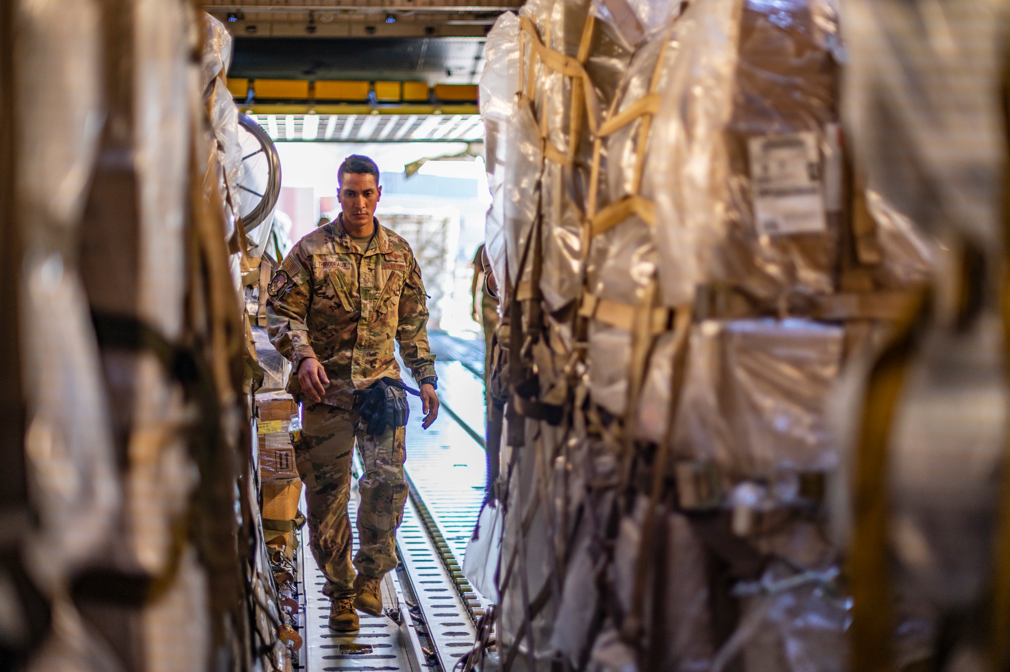 The C-5M delivered over 90,000 pounds of humanitarian aid through the Denton Program. The Denton Program allows private U.S. citizens and private organizations to transport humanitarian goods to approved countries in need.