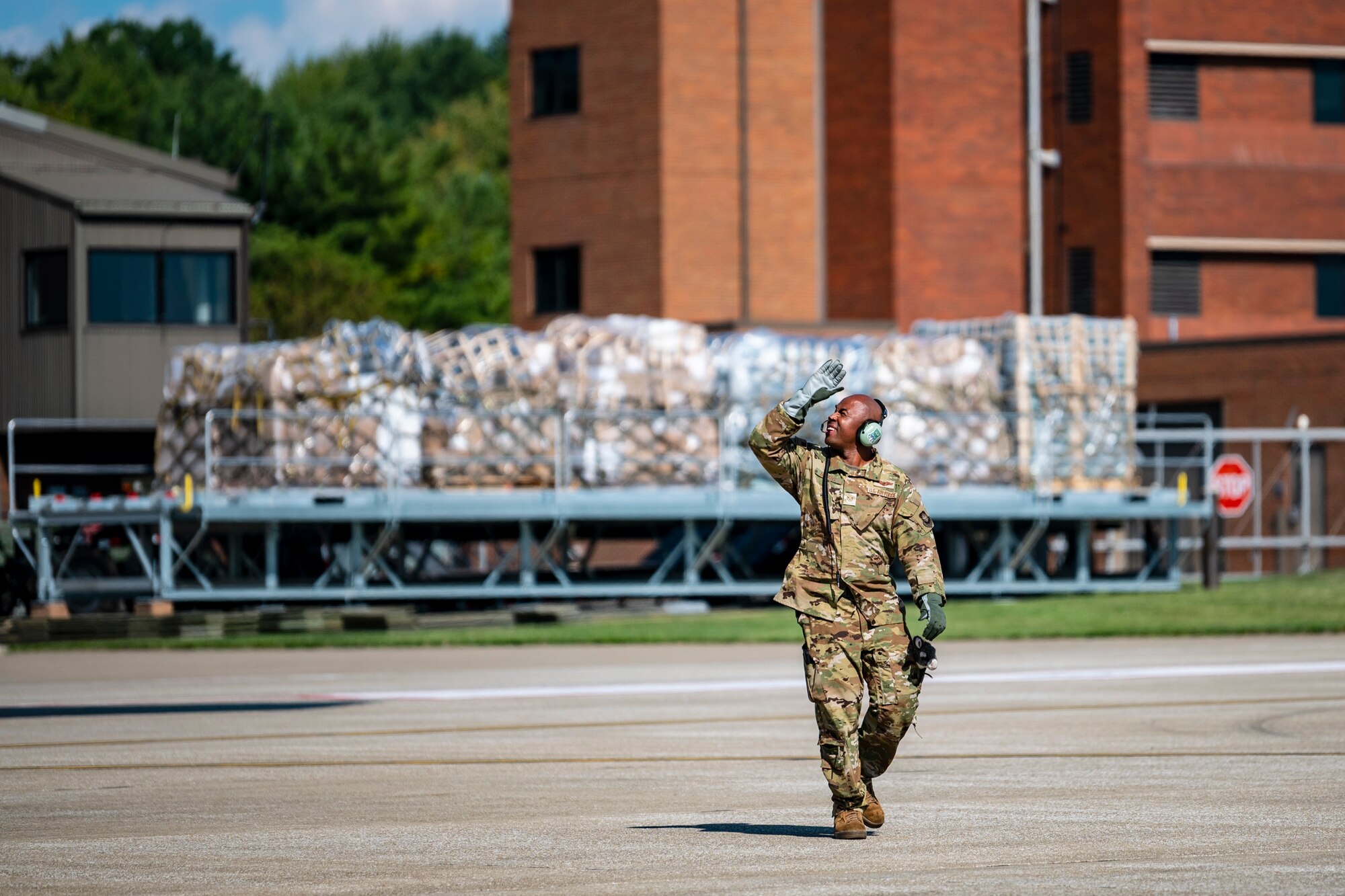 The C-5M delivered over 90,000 pounds of humanitarian aid through the Denton Program. The Denton Program allows private U.S. citizens and private organizations to transport humanitarian goods to approved countries in need.