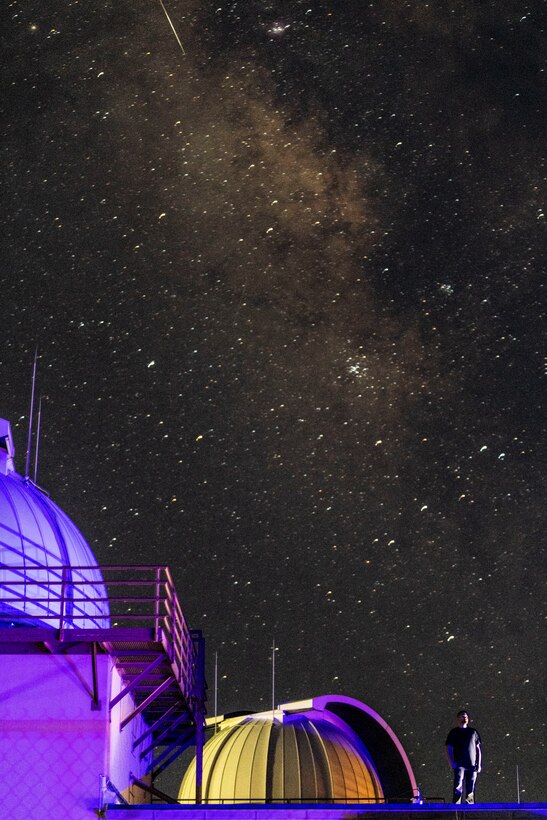 man looking at Milky Way