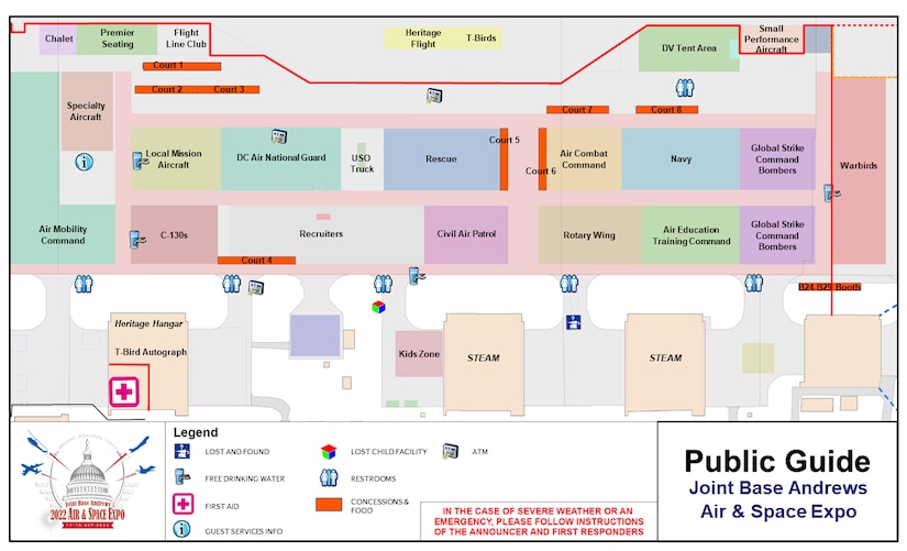 2022 JBA Air & Space Expo map for Public