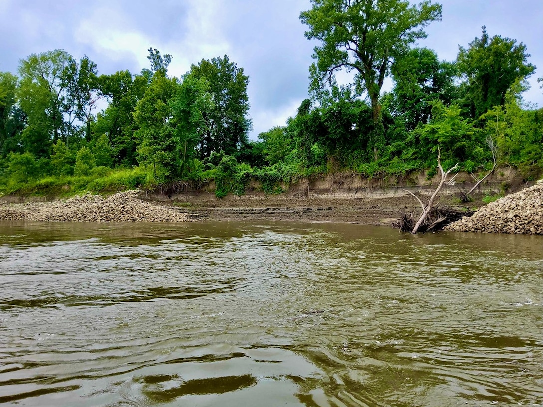 The Memphis District recently finished the first Infrastructure Investment and Jobs Act (IIJA) funded construction project on the Mississippi River near Caruthersville, Missouri.

The Corps partnered with the Lower Mississippi River Committee (LOMRC) and commercial towing industry to complete the $1.15 million revetment maintenance project at Little Cypress near Mississippi River Mile 863.