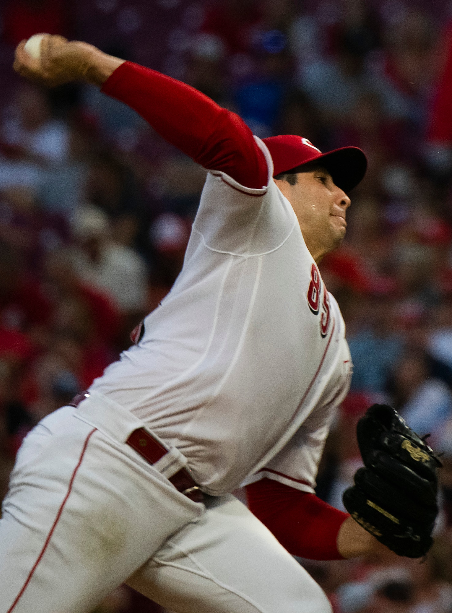 Reds right-hander Luis Cessa delivers a pitch against the Colorado Rockies on Sept. 2, 2022, at Great American Ball Park in Cincinnati. A number of Wright-Patterson Air Force Base Airmen attended the game for free and took part in pregame ceremonies as part of the Reds’ Military Appreciation Night. (U.S. Air Force photo by R.J. Oriez)