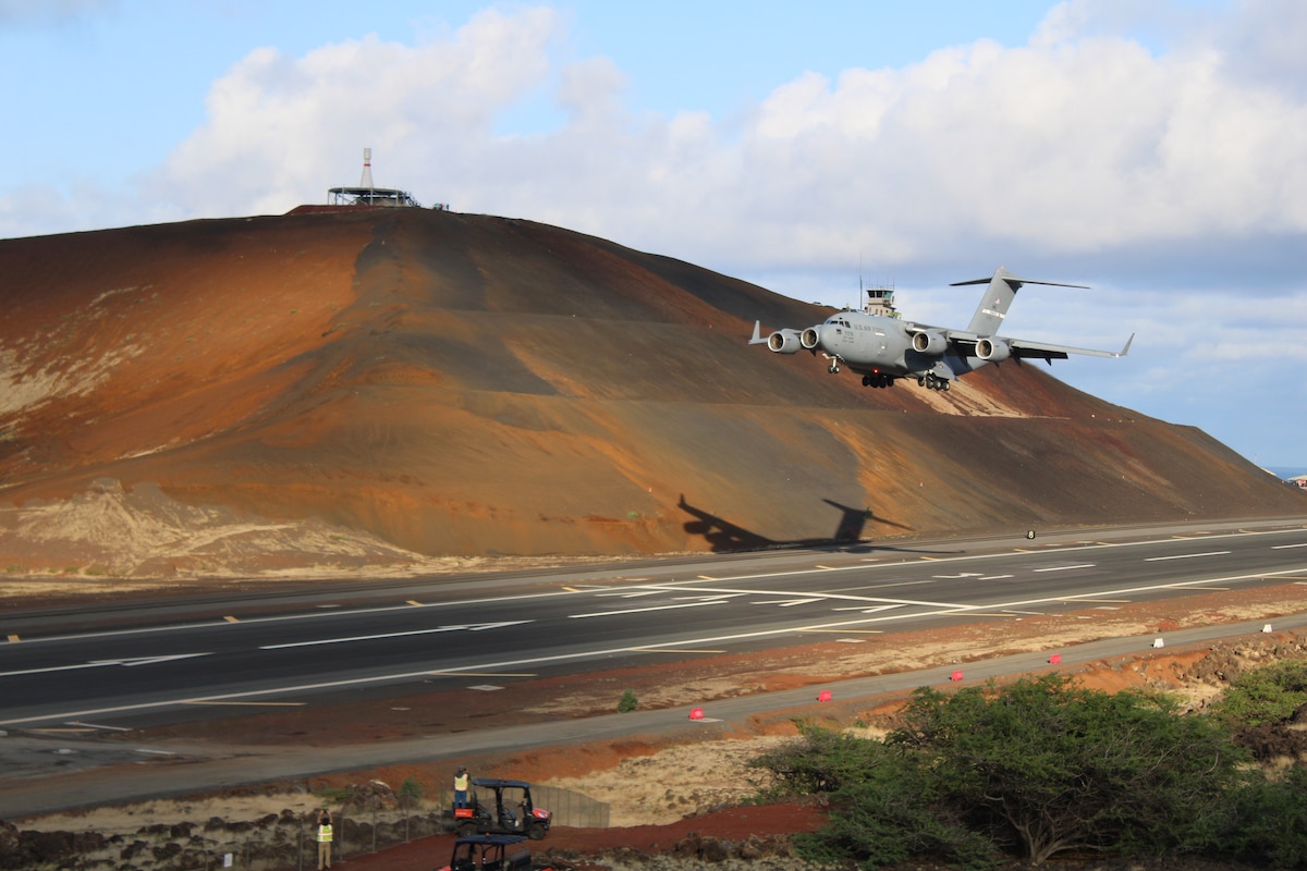 C-17 lands on Ascension Island