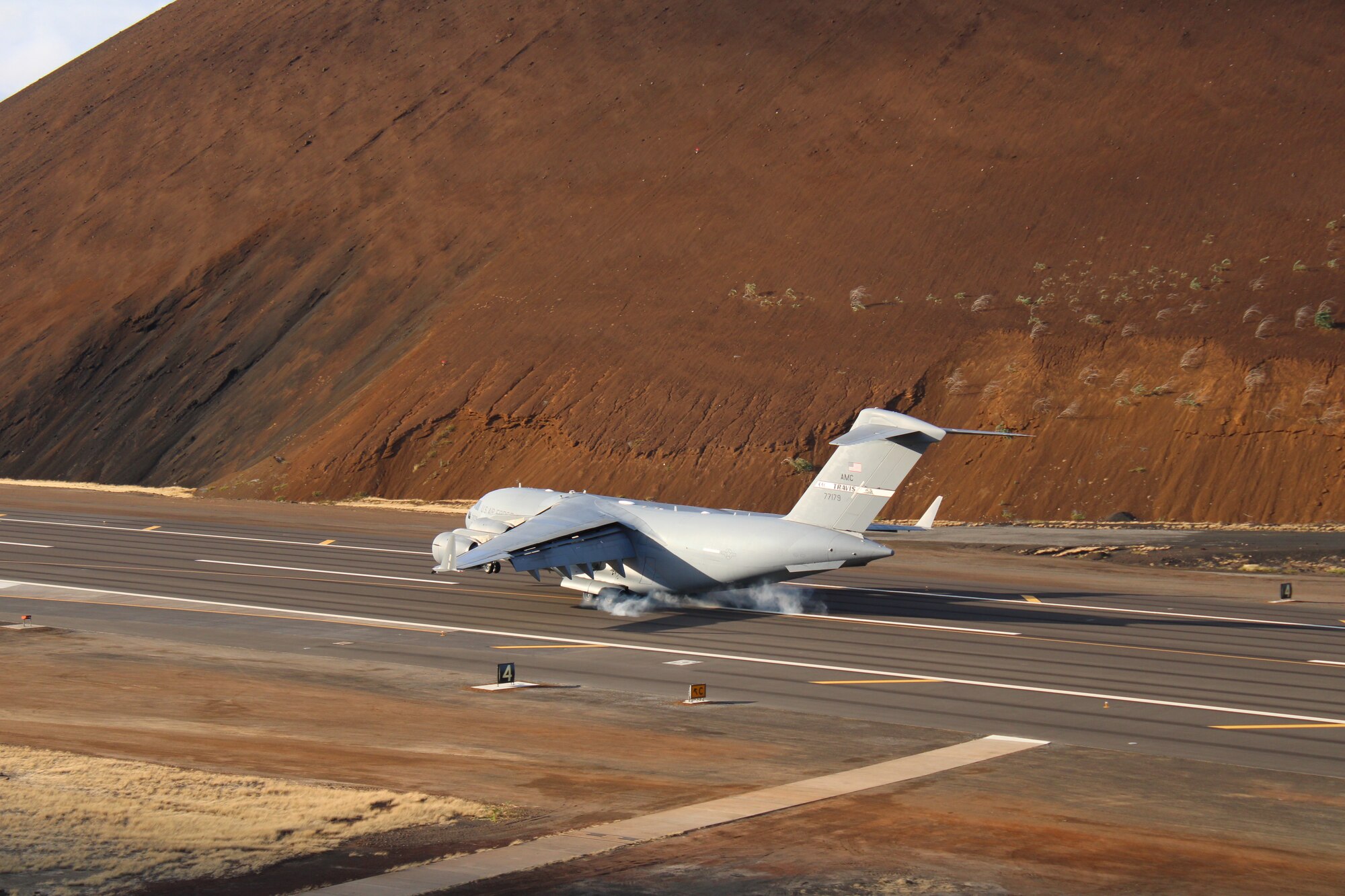 C-17 Globemaster lands on Ascension Island