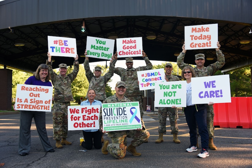 JB MDL leadership and members of Suicide Prevention pose for a picture