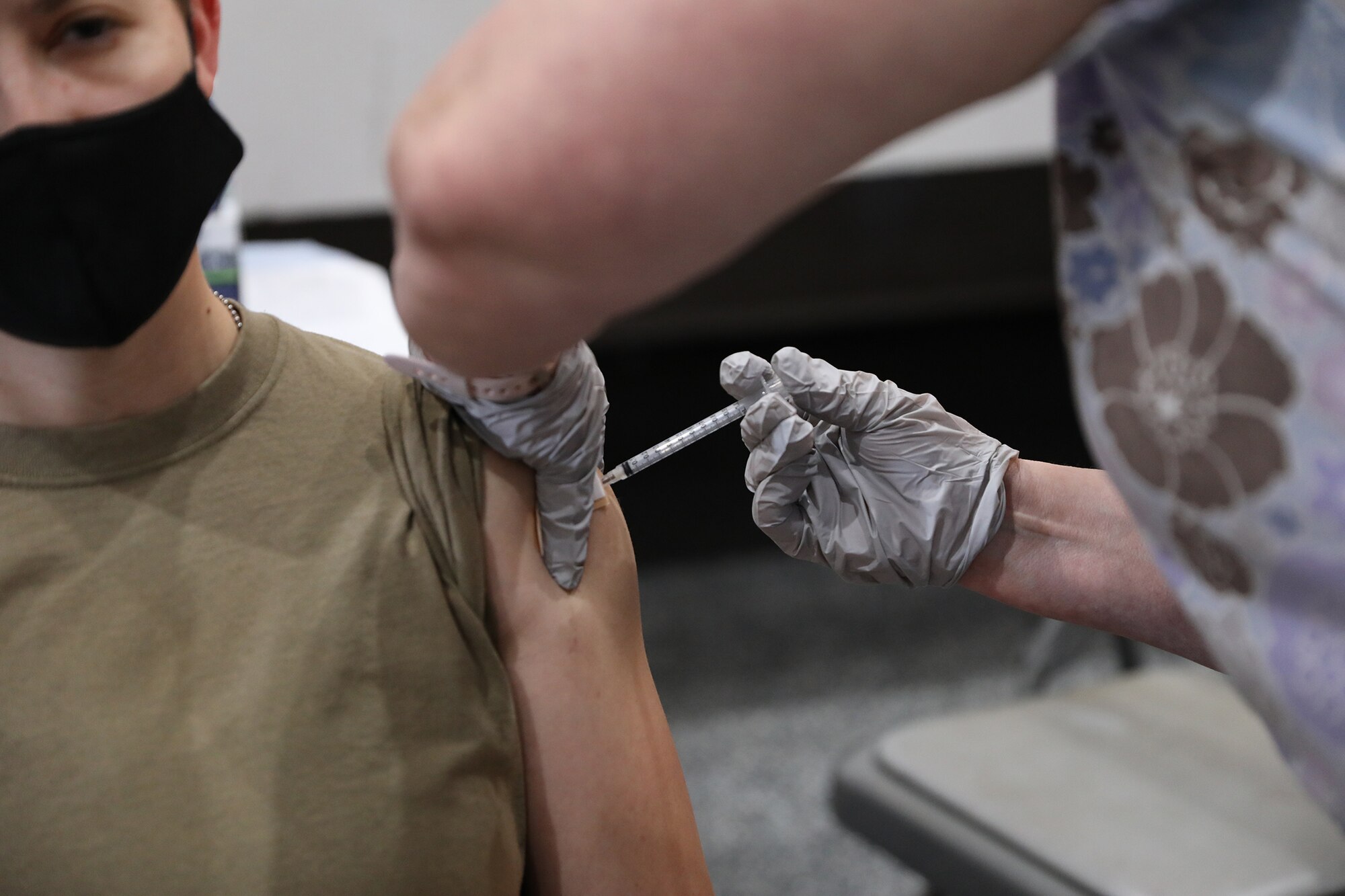 A military member receives a COVID-19 vaccine. (Courtesy Photo)