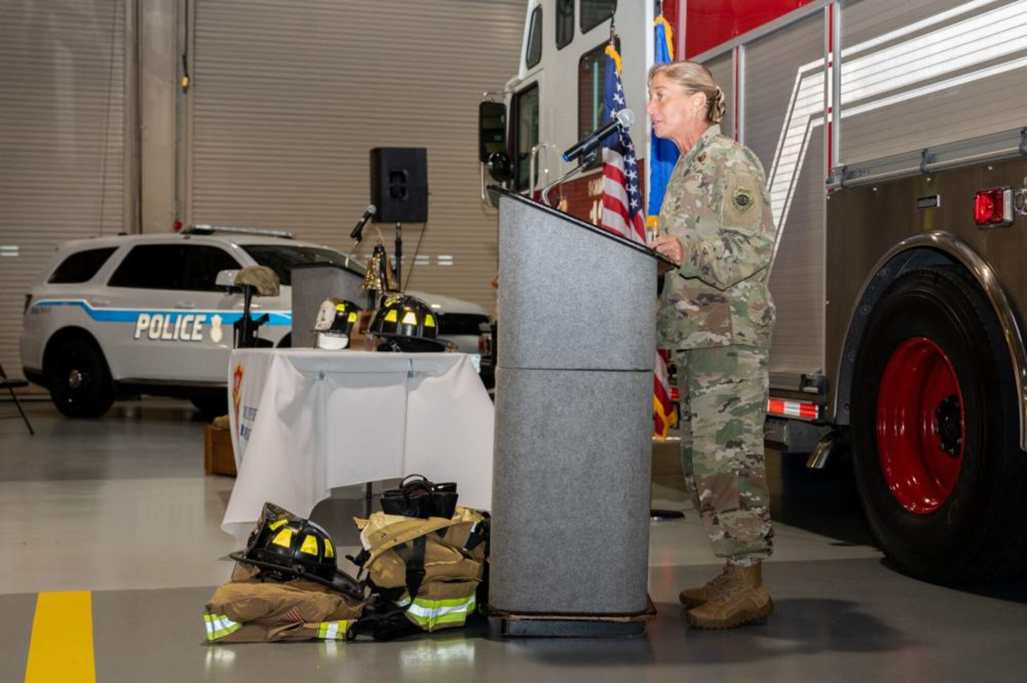 The ceremony honored the victims of 9/11, including the hundreds of first responders who lost their lives while responding to the attack.