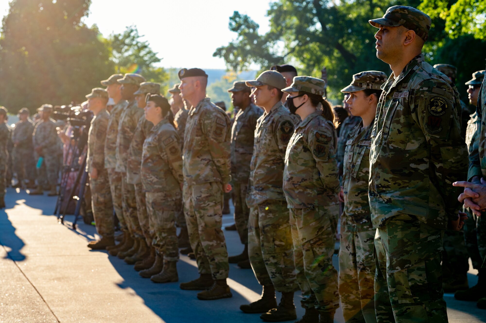 Airman listen during ceremony