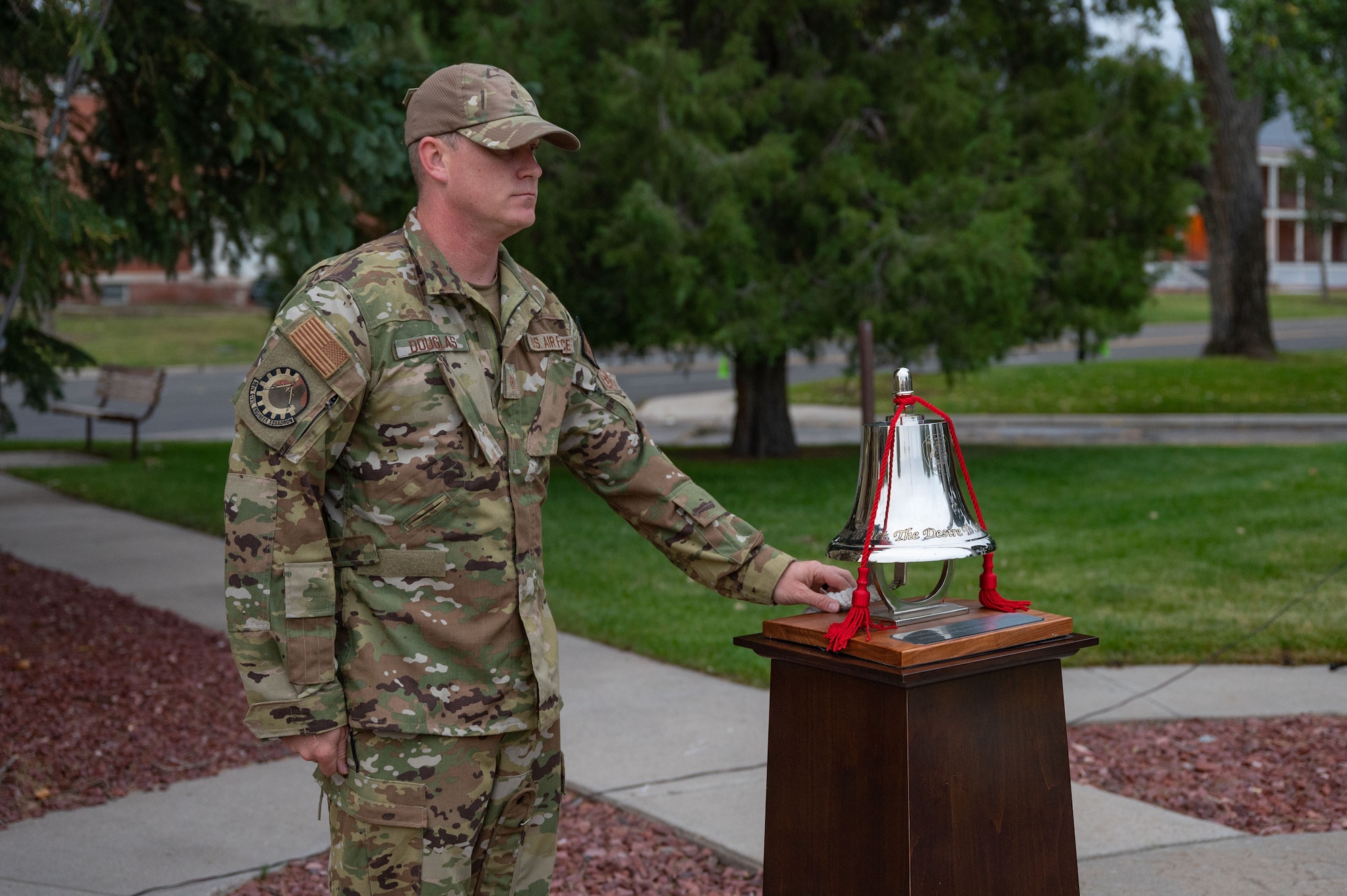 Airmen in 90th Missile Wing participate in a 9/11 ceremony and  ruck march.