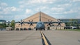 A C-130J Super Hercules aircraft arrives at the Kentucky Air National Guard Base in Louisville, Ky., from Lockheed-Martin Corp. In Marietta, Ga., Aug. 25, 2022. The plane is the eighth J-model to be delivered to the 123rd Airlift Wing since November, completing the unit’s transition from legacy-model C-130H transports. (U.S. Air National Guard photo by Staff Sgt. Chloe Ochs)