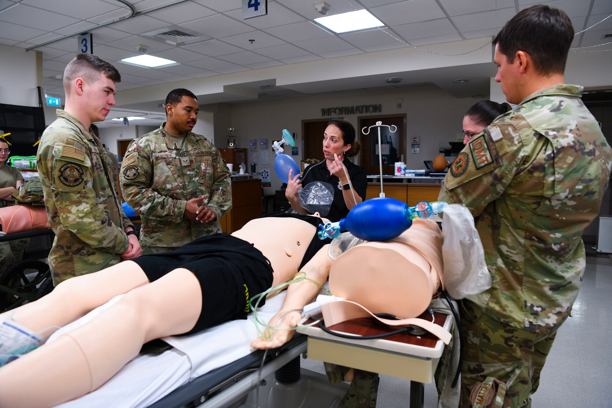 An instructor from U.S. Army Garrison Bavaria trains 31st Medical Group personnel.