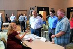 IMAGE: Naval Surface Warfare Center Dahlgren Division (NSWCDD) Chief of Staff, Terri Gray, speaks with attendees during the NSWCDD Early Career Organization Career Paths and Mentoring event, Sept. 8.