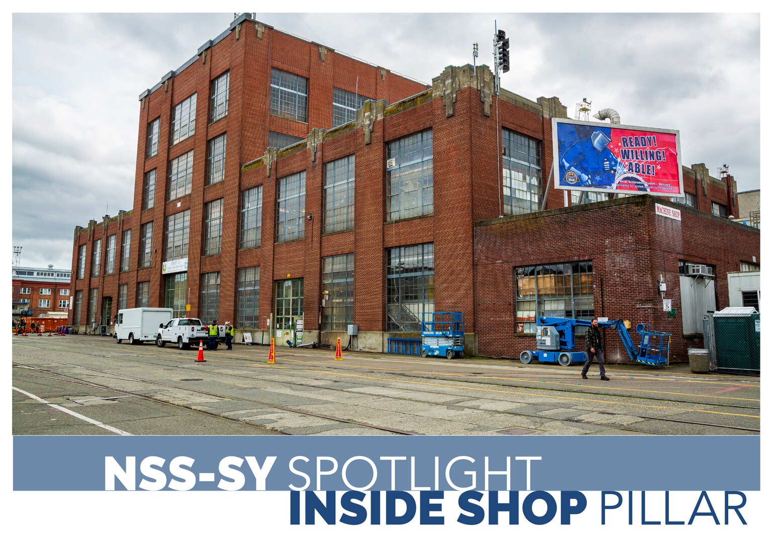 NSS-SY Spotlight: Inside Shop Pillar graphic created by Adrienne Burns, Salute editor. Source photo used: U.S. Navy photo by Wendy Hallmark.