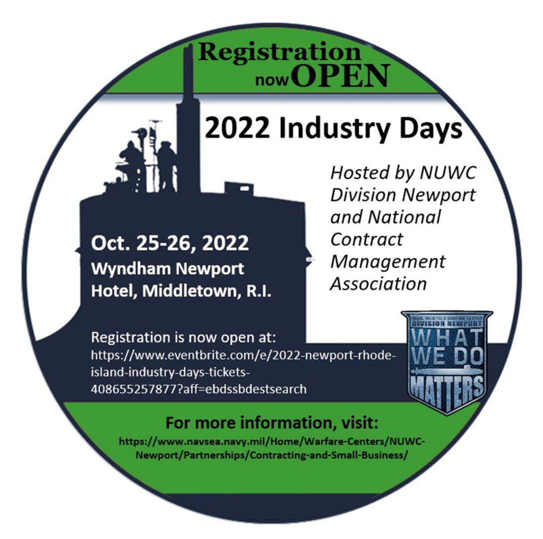 NUWC Division Newport, National Contract Management Association will co-host Industry Days in October