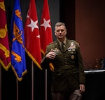 Maj. Gen. Todd Royar speaks at retirement ceremony.