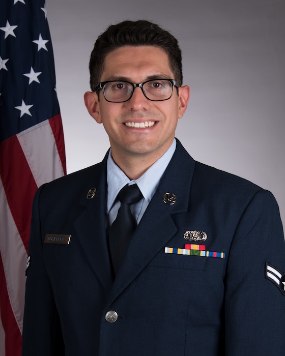 A1C Bruno Gutierrez, official photo, service dress
