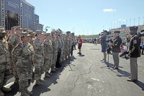 Re-enlistment ceremony at Kansas Speedway