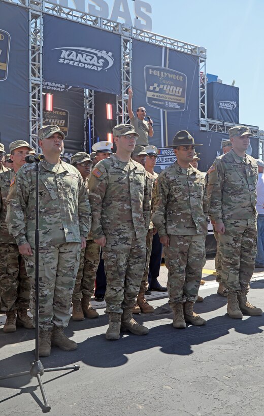 Re-enlistment ceremony at Kansas Speedway