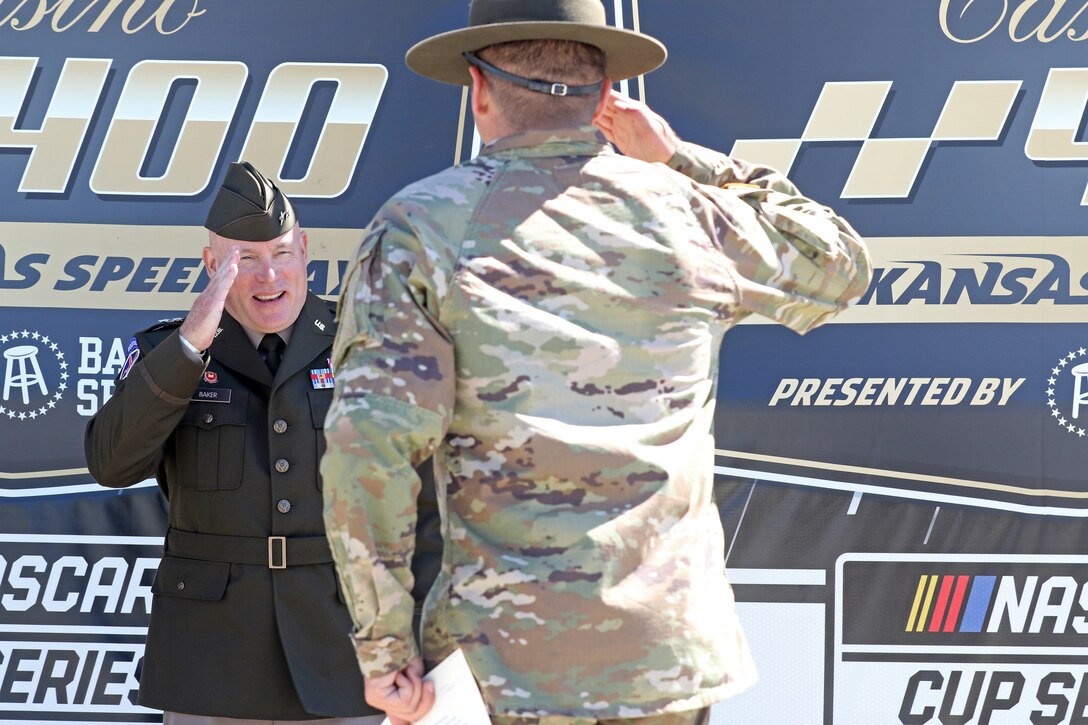 Re-enlistment ceremony at Kansas Speedway