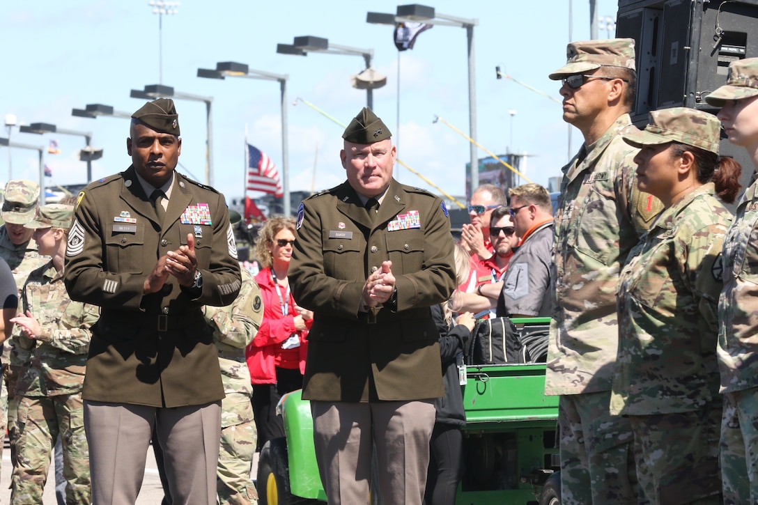 Re-enlistment ceremony at Kansas Speedway