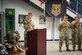 U.S. Army Capt. Olivia Schretzman, 511th Engineer Dive Detachment commander, delivers remarks during a pre-deployment ceremony at Joint Base Langley-Eustis, Virginia, September 9, 2022.