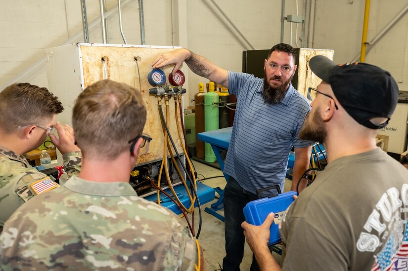 Photo of Soldiers being trained at Tobyhanna Army Depot.