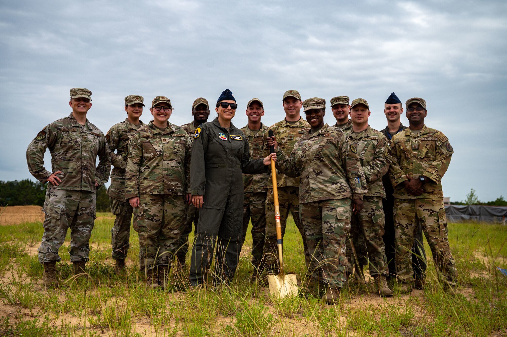 A photo of a group of Airmen outside