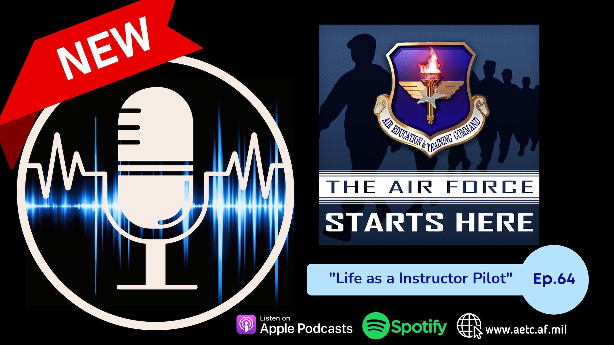 podcast logo on black background