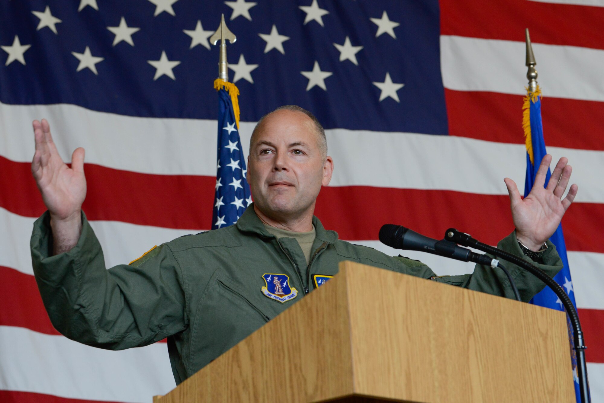 An image from a visit to the 177th Fighter Wing, New Jersey Air National Guard, by the deputy director, Air National Guard.