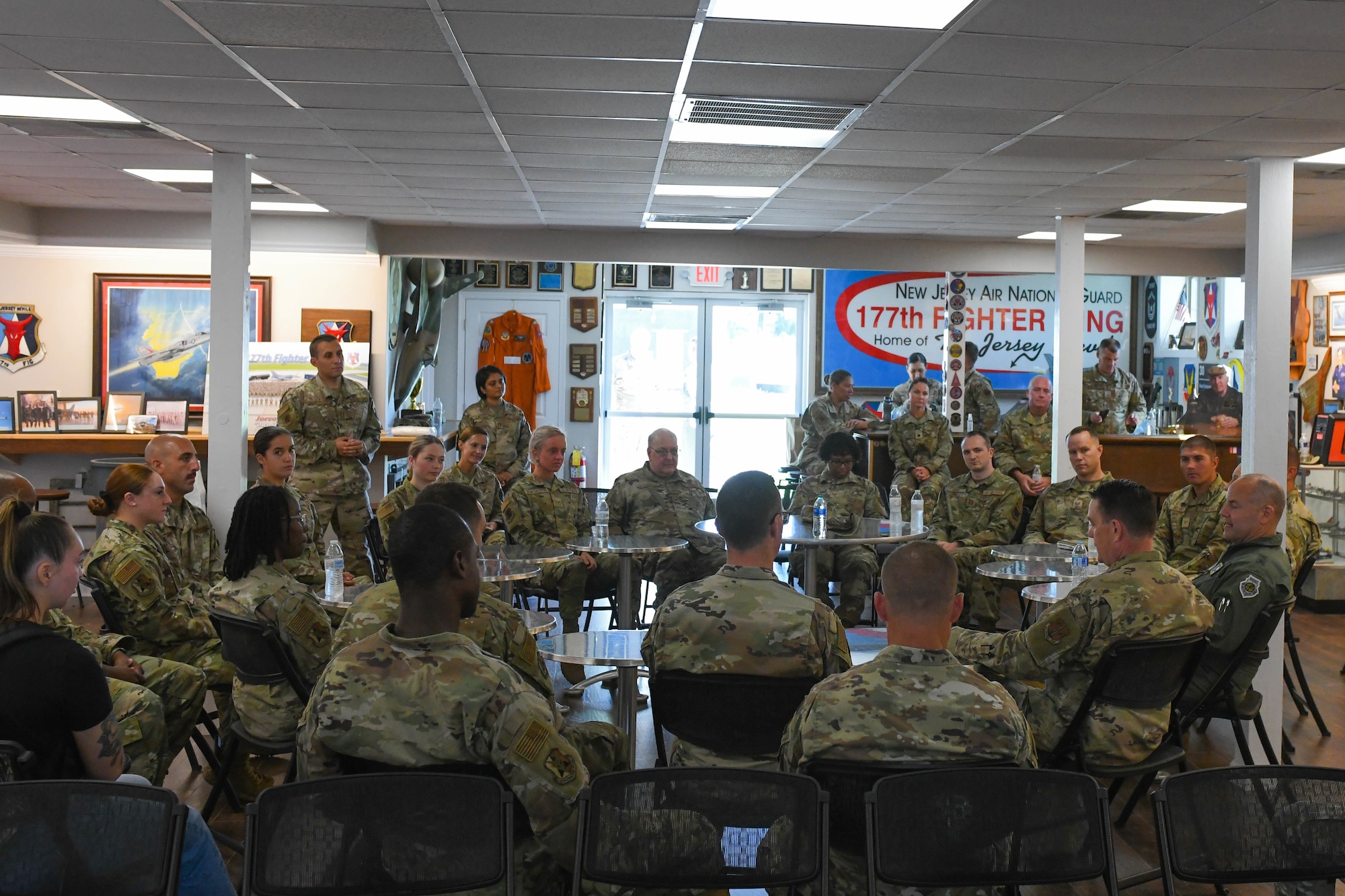 An image from a visit to the 177th Fighter Wing, New Jersey Air National Guard, by the deputy director, Air National Guard.