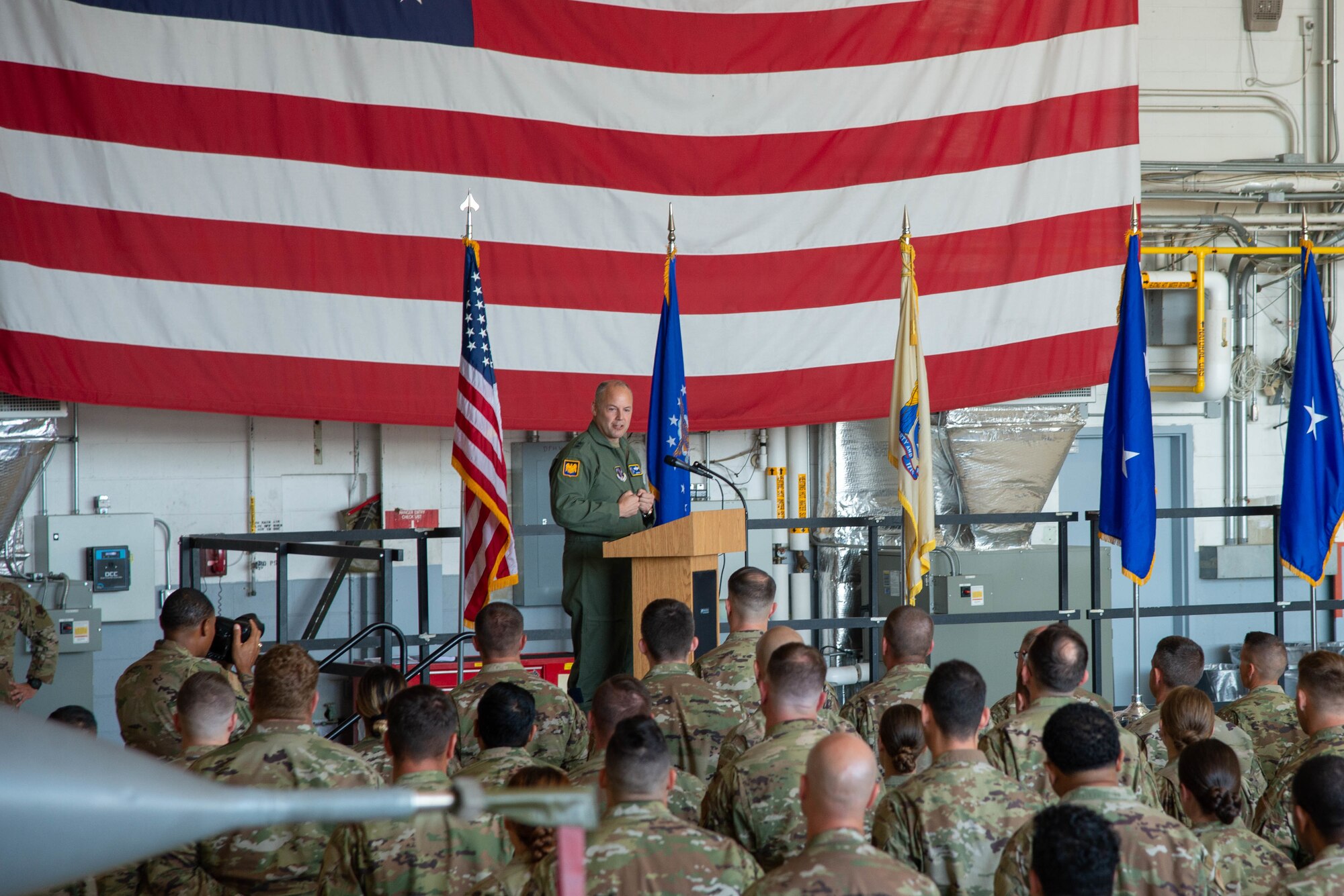 An image from a visit to the 177th Fighter Wing, New Jersey Air National Guard, by the deputy director, Air National Guard.
