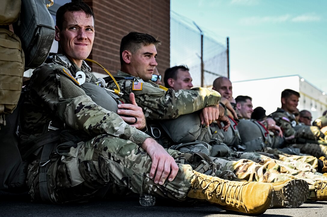 A U.S. Army Soldier assigned to the 404th Civil Affairs Battalion, wait for an Airborne operation at Joint Base McGuire-Dix-Lakehurst, N.J. on Sept. 10, 2022. The unit conducted non-tactical airborne operations at the Army Aviation Facility in order to maintain mission readiness and proficiency among their paratroopers with the assistance of two CH-47’s out of Virginia.The Army Aviation Facility was created through a MILCON effort valued at 11.7 million dollars and made possible by the joint effort of ASA Fort Dix and the U.S. Marine Corps Marine Aircraft Group 49. The 2100 square foot building is host to an Army Ramp Management Area which provides a wide range of capabilities for both fixed and rotary wing aircraft such as the C-130, CH-47S, and UH-60S.