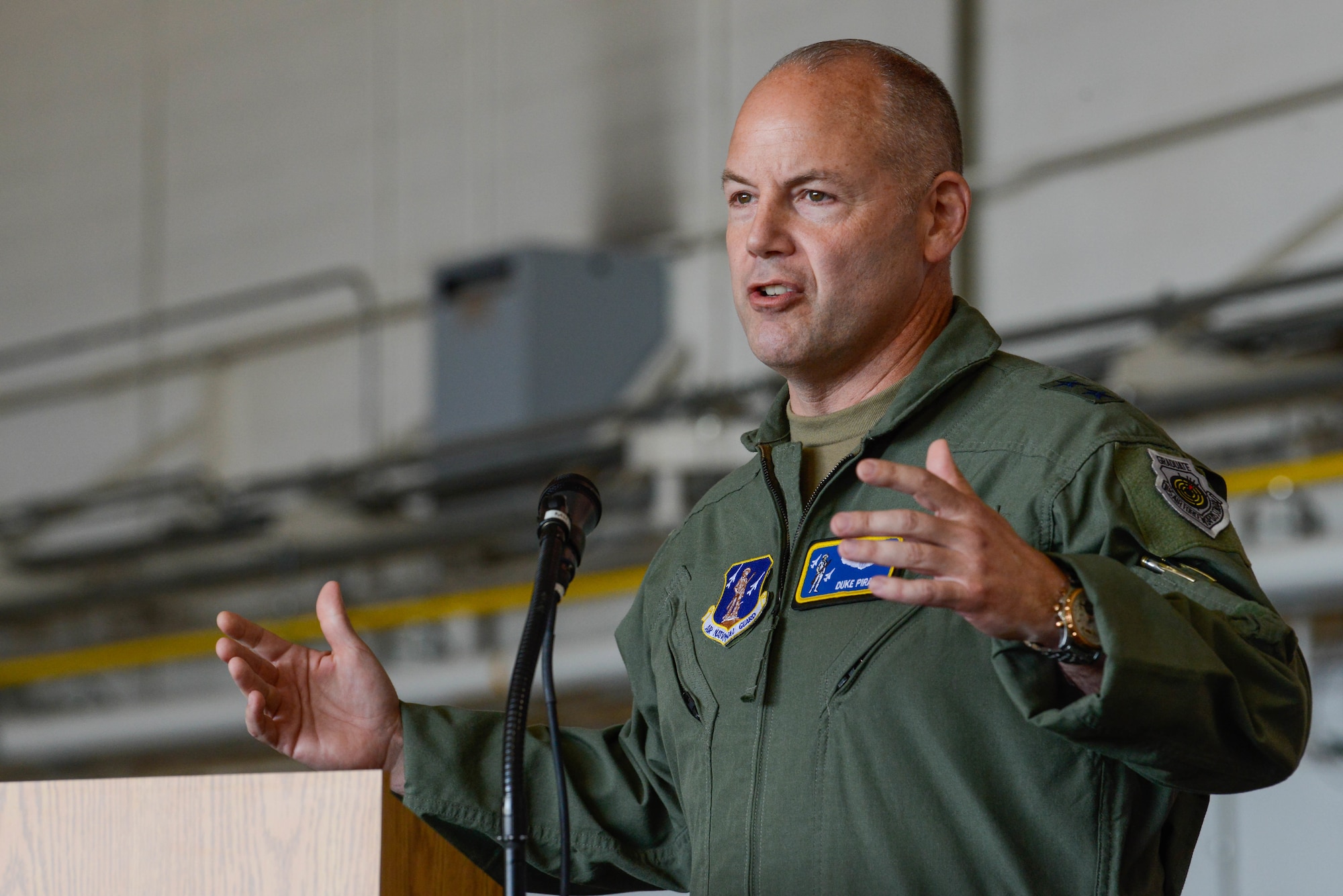 An image from a visit to the 177th Fighter Wing, New Jersey Air National Guard, by the deputy director, Air National Guard.
