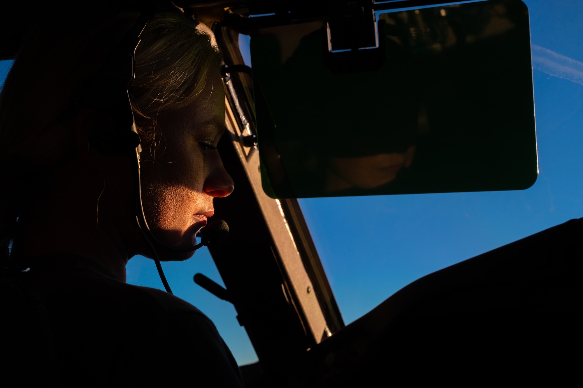 U.S. Air Force Capt. Abbie Wendelken, 344th Air Refueling Squadron mission pilot, pilots a KC-46A Pegasus Sept. 3, 2022, in the Air Force Central Command area of responsibility.