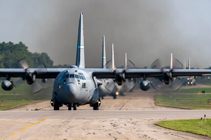 The 109th Airlift Wing conducted the unit’s first 'elephant walk' Sept. 10, 2022. An elephant walk is a U.S. Air Force term for the taxiing of military aircraft in close formation, often employed to project air power through the rapid deployment of multiple aircraft at once.