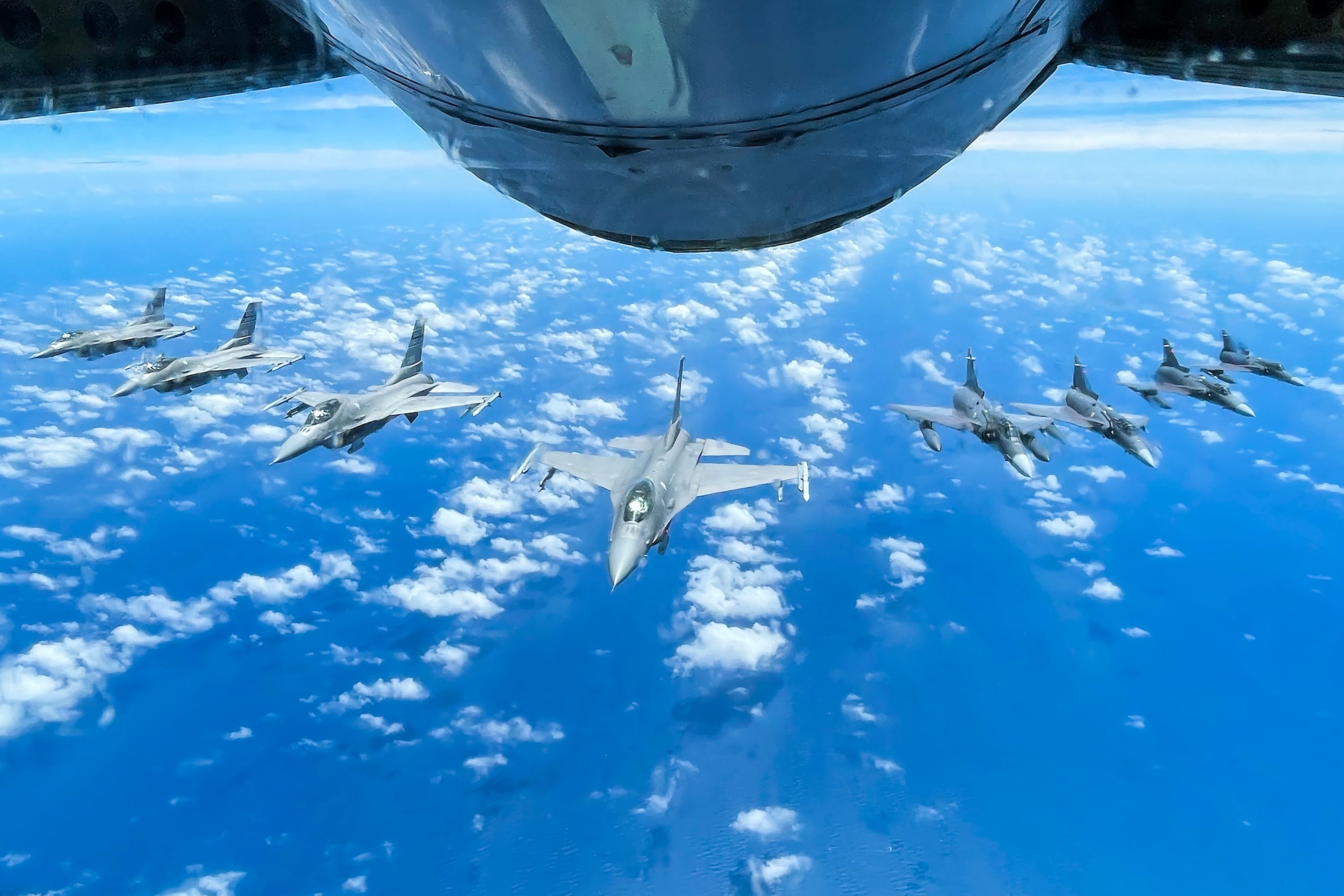 Colombian Air Force KFIRs and the 169th Fighter Wing F-16s are rapidly integrating into theater training as well as joint, coalition, and partnered missions during the Relampago VII Exercise in the country of Colombia, August 30, 2022. The military exercise focuses on training techniques, tactics, procedures, and strengthening interoperability between the U.S. and Colombian Air Forces as allies under NATO standards. (U.S. Air National Guard photo by Master Sgt. Nicole Szews, 169th Fighter Wing Public Affairs)