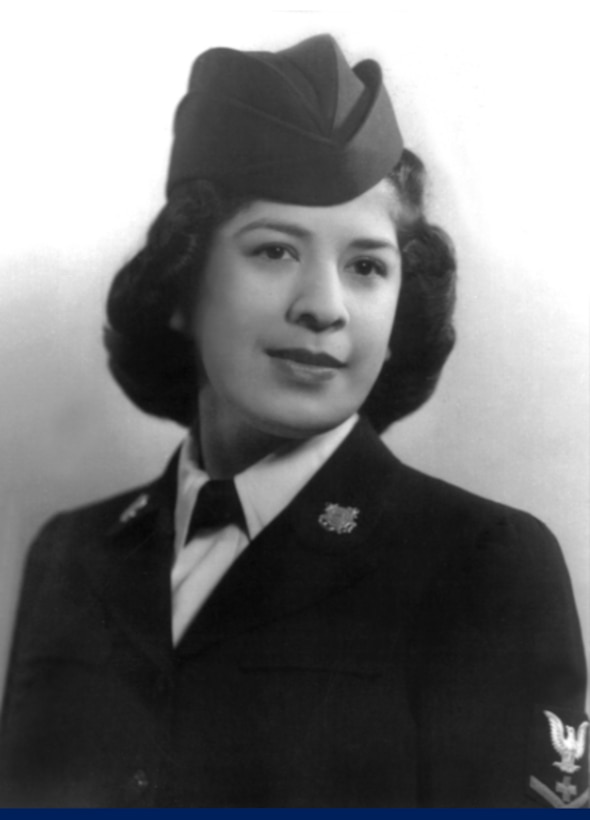 An official Coast Guard photograph of Pharmacist’s Mate Third Class Christine Valdez in dress uniform. (U.S. Coast Guard