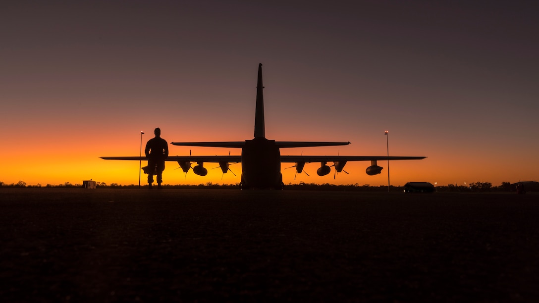 A U.S. Marine Corps KC-130J Super Hercules aircraft with Marine Aerial Refueler Transport Squadron 152 stages in the early morning at Royal Australian Air Force Base Tindal, Australia, Aug. 24, 2022. 

Exercise Pitch Black is the Royal Australian Air Force’s largest and most complex Large Force Employment exercise. Pitch Black 2022 is being conducted at RAAF Bases Darwin, Tindal, and Amberley from 19 August to 8 September ’22. This Year’s exercise will host up to 2500 personnel and around 100 aircraft from 17 participating nations from around the globe.

Activities such as Exercise Pitch Black recognize Australia’s strong relationships and the high value we place on regional security and fostering closer ties throughout the Indo-Pacific region.

Exercise Pitch Black features a range of realistic, simulated threats which can be found in a modern battle-space environment and is an opportunity to test and improve our force integration utilizing one of the largest training air space areas in the world. Exercise Pitch Black aims to further develop offensive counter air, air interdiction and stick, intelligence, reconnaissance and surveillance capabilities, as well as foster international co-operation with partner forces.