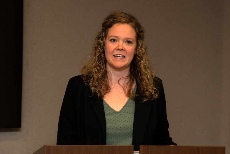 Cathy Keith, program facilitator of the Leadership Development Program Level II, makes opening comments about the class during a graduation ceremony Sept. 14, 2022, at the district headquarters in Nashville, Tenn. (USACE Photo by Lee Roberts)