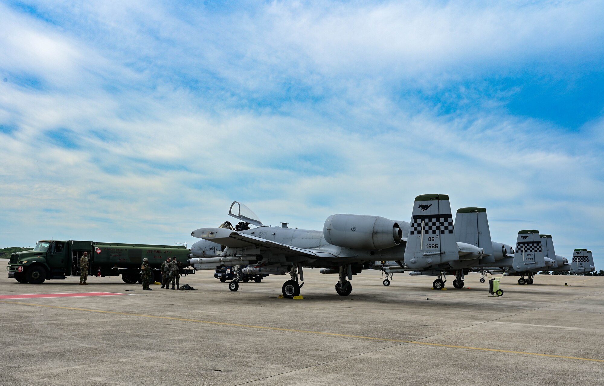 Aircraft on a flightline